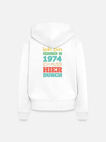 1974 - Frauen Premium Bio Zip Hoodie - Weiß