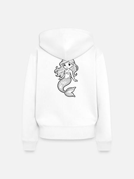 Meerjungfrau - Frauen Premium Bio Zip Hoodie - Weiß
