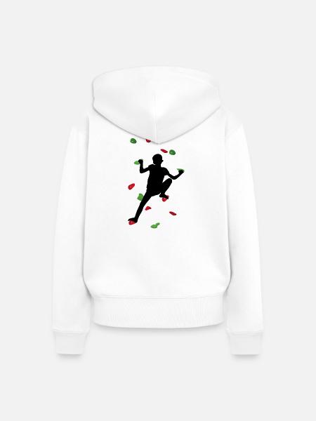 Kinderkletterwand – Kinderkletterer - Frauen Premium Bio Zip Hoodie - Weiß