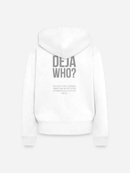 Deja wer? inkl. Definition - Frauen Premium Bio Zip Hoodie - Weiß