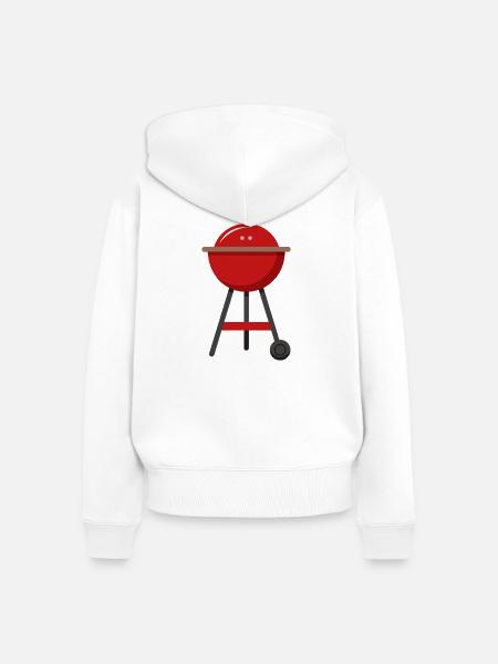 Barbeque BBQ Grill - Frauen Premium Bio Zip Hoodie - Weiß