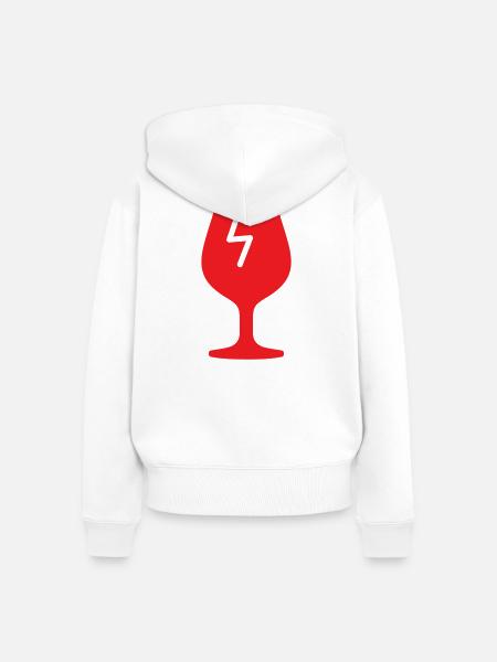 Zerbrechliches Glas-Solid-Icon-Griff mit Sorgfalt Versand - Frauen Premium Bio Zip Hoodie - Weiß