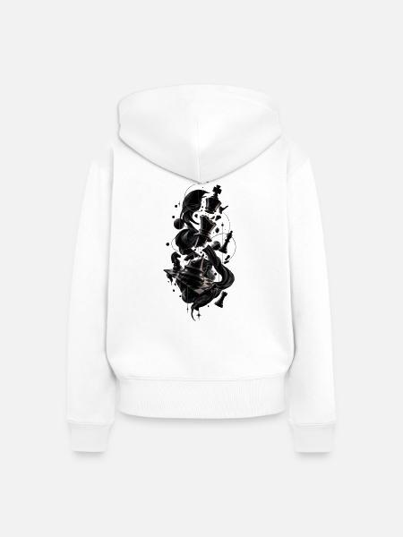 Schachkunst – Epischer gebrochener König & Brett- - Frauen Premium Bio Zip Hoodie - Weiß