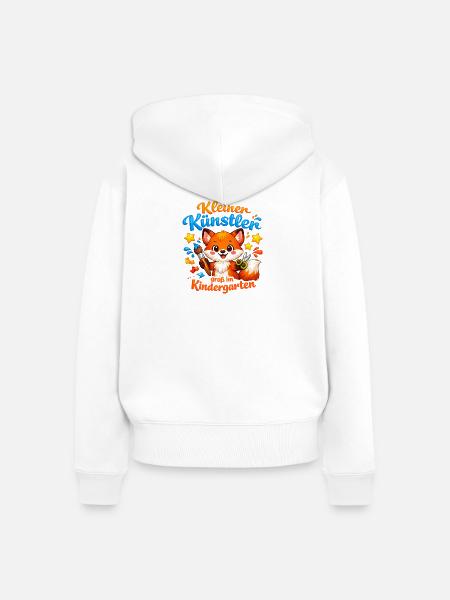 Kleiner Künstler im Kindergarten - Frauen Premium Bio Zip Hoodie - Weiß