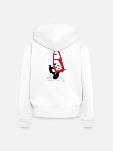 Windsurfing - Frauen Premium Bio Zip Hoodie - Weiß