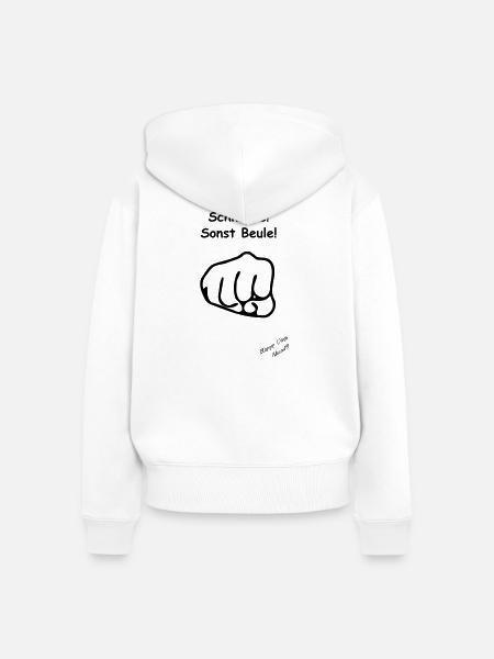 Schnauze sonst Beule - Frauen Premium Bio Zip Hoodie - Weiß