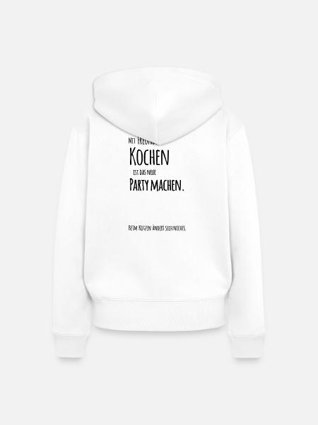 Mit Freunden Kochen - Frauen Premium Bio Zip Hoodie - Weiß