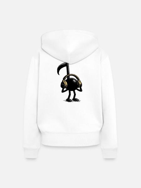 Musiknote - Frauen Premium Bio Zip Hoodie - Weiß