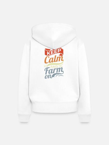 Lustiger Landwirt Spruch - Frauen Premium Bio Zip Hoodie - Weiß