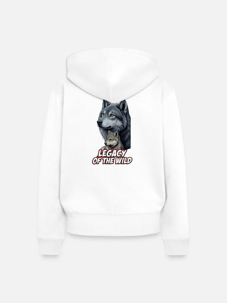Wildwölfe Vermächtnis - Frauen Premium Bio Zip Hoodie - Weiß