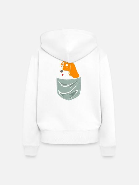Basset Hound - Frauen Premium Bio Zip Hoodie - Weiß