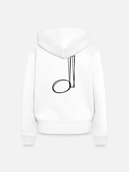 Viertelnote handgezeichnet - Frauen Premium Bio Zip Hoodie - Weiß