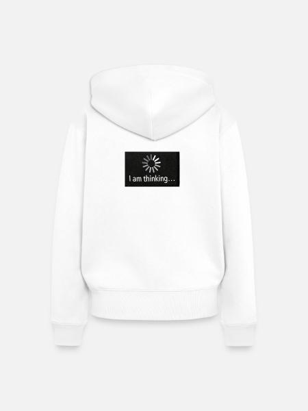 Gedankenpause Sonnenrad - Frauen Premium Bio Zip Hoodie - Weiß