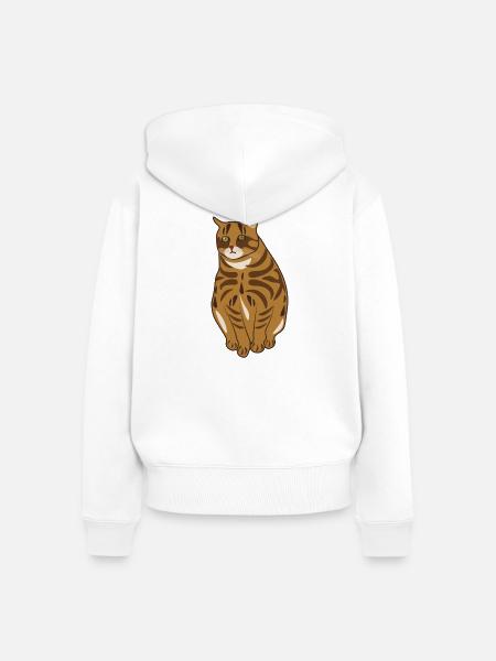Landrassen-Katze - Frauen Premium Bio Zip Hoodie - Weiß
