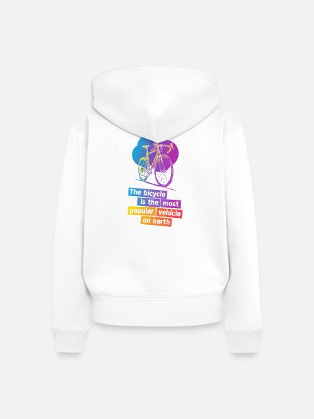 Buntes Fahrrad-Illustrationsdesign - Frauen Premium Bio Zip Hoodie - Weiß