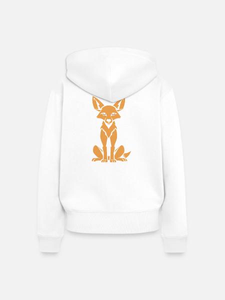 Schakal - Frauen Premium Bio Zip Hoodie - Weiß