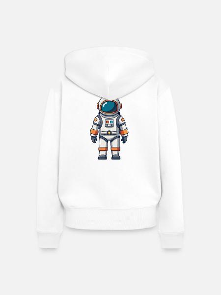 Astronaut - Frauen Premium Bio Zip Hoodie - Weiß