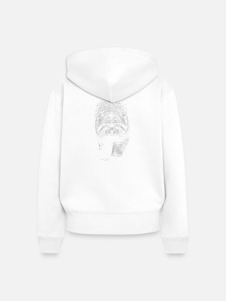 Manul - Frauen Premium Bio Zip Hoodie - Weiß