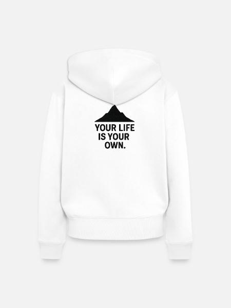 Dein Leben - Frauen Premium Bio Zip Hoodie - Weiß