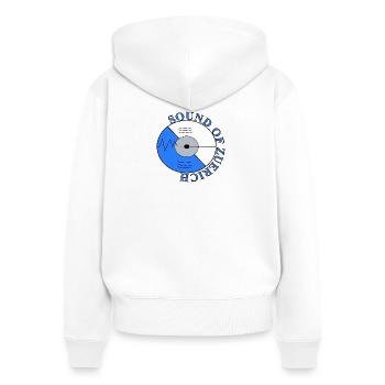 Sound_of_Zuerich - Sweat à capuche zippé Premium bio Femme - blanc - Dos - AI Model Female 172 light (172cm)