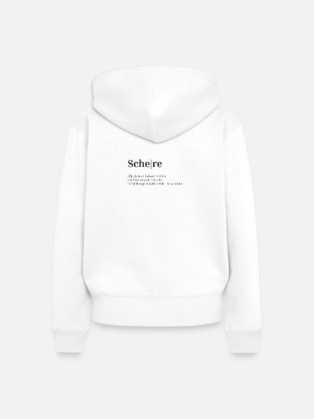 Schere - Frauen Premium Bio Zip Hoodie - Weiß