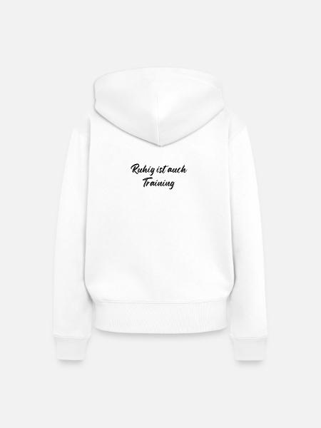 Ruhig ist auch Training - Frauen Premium Bio Zip Hoodie - Weiß