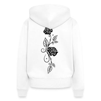 Rose Rose Rose Vine - Women's Premium Organic Zip Hoodie - white - Back - AI Model Female 172 light (172cm)