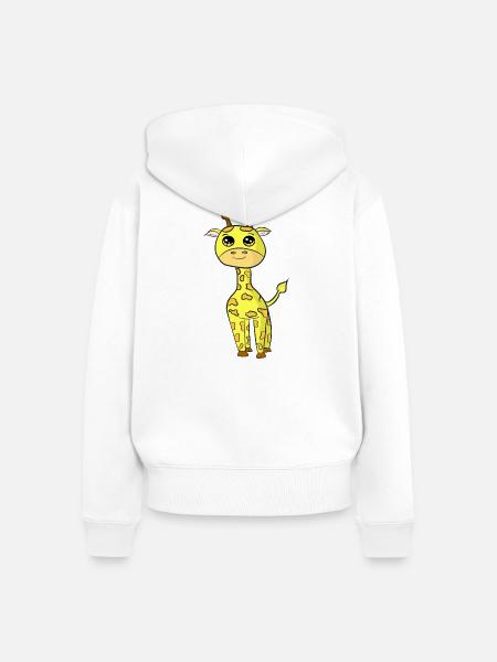 Babygiraffe - Frauen Premium Bio Zip Hoodie - Weiß