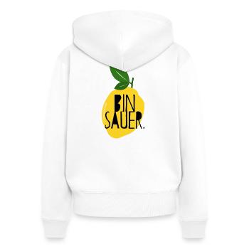 I'm Angry - Lemon - Bad Mood - Statement - Women's Premium Organic Zip Hoodie - white - Back - AI Model Female 172 light (172cm)