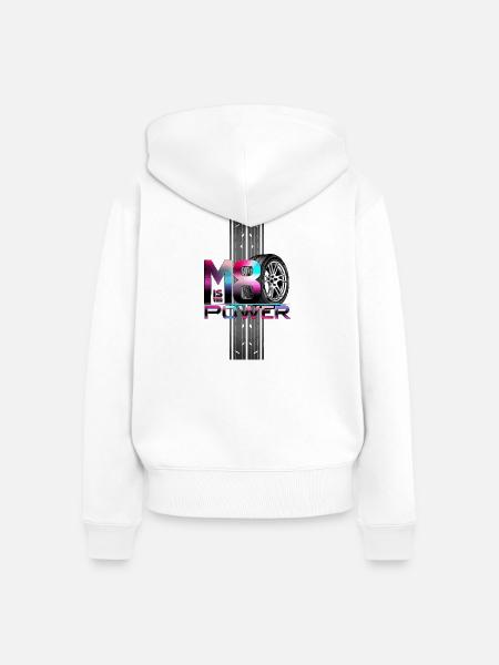M8 Power - Frauen Premium Bio Zip Hoodie - Weiß