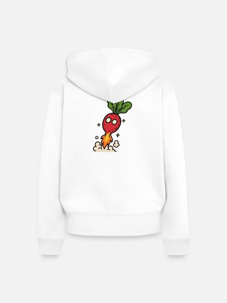 Radieschen-Raketen-Explosion - Frauen Premium Bio Zip Hoodie - Weiß