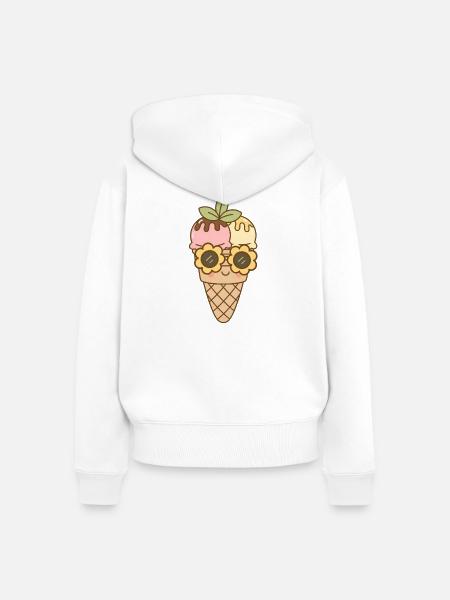 Eis - Frauen Premium Bio Zip Hoodie - Weiß