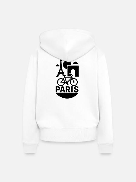 paris silhouette - Frauen Premium Bio Zip Hoodie - Weiß