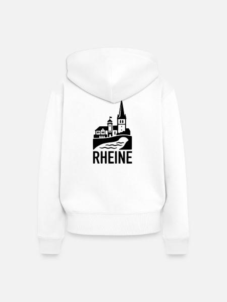 Rheine Silhouette - Frauen Premium Bio Zip Hoodie - Weiß