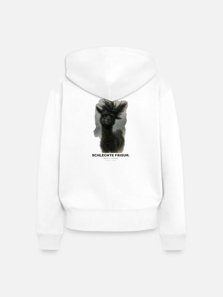 schlechte-frisur - Frauen Premium Bio Zip Hoodie - Weiß