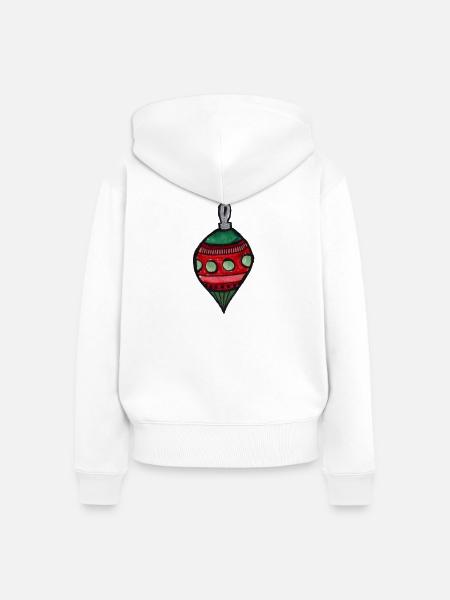 Handgemachtes Ornament mit Retro-Muster - Frauen Premium Bio Zip Hoodie - Weiß