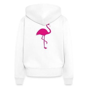 Flamingo pink Sommer Sonne Strand - Frauen Premium Bio Zip Hoodie - Weiß - Hinten - AI Model Female 172 light (172cm)