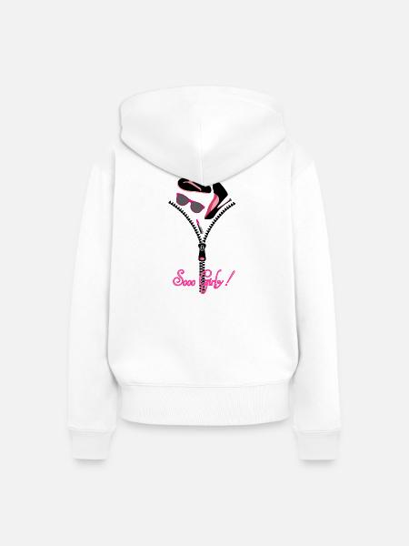So Girly - Frauen Premium Bio Zip Hoodie - Weiß
