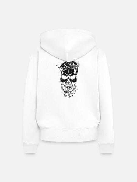 King Kopf (Partnermotiv) - Frauen Premium Bio Zip Hoodie - Weiß