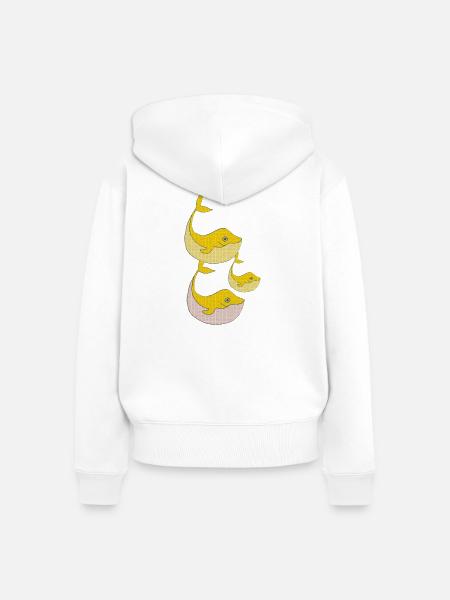 wale family - Frauen Premium Bio Zip Hoodie - Weiß