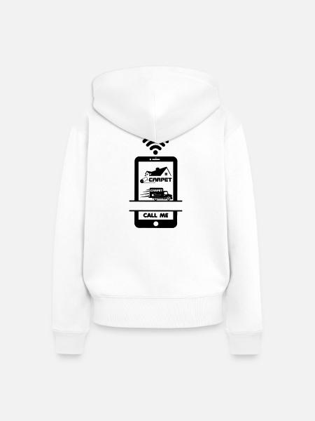 Rufen Sie mich an Telefon Teppichleger - Frauen Premium Bio Zip Hoodie - Weiß