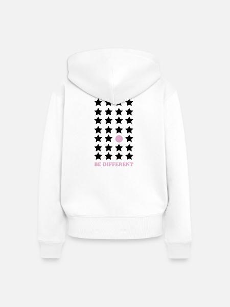 Sei Anders – Pastellpunkt Be Different - Frauen Premium Bio Zip Hoodie - Weiß