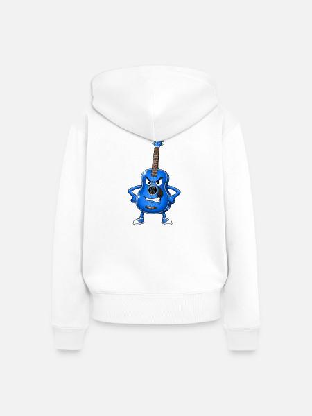 Gitarre böser Blick - Frauen Premium Bio Zip Hoodie - Weiß