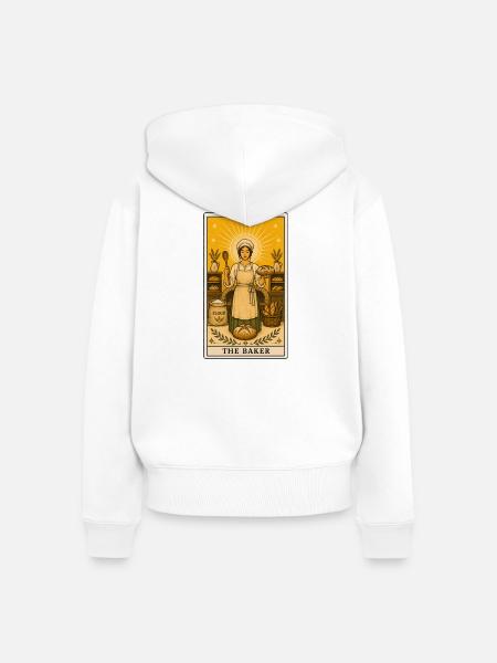 Bäckerin | Brot Beruf Tarot - Frauen Premium Bio Zip Hoodie - Weiß