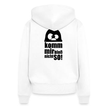 Pinguin Fun Spruch Geschenk Tier lustig - Frauen Premium Bio Zip Hoodie - Weiß - Hinten - AI Model Female 172 light (172cm)