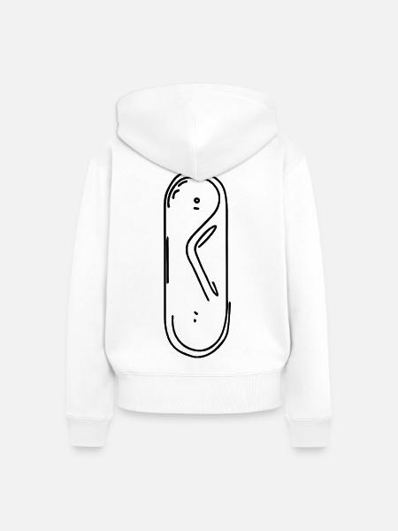 Snowboard - Frauen Premium Bio Zip Hoodie - Weiß