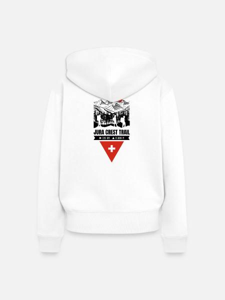 Schweiz Jura Crest Trail - Frauen Premium Bio Zip Hoodie - Weiß