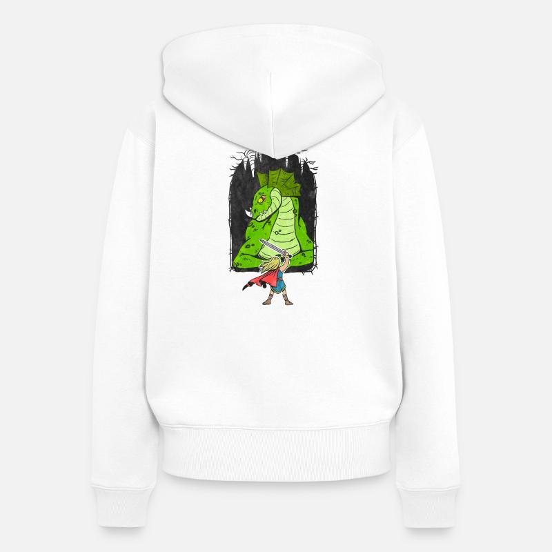 Siegfried - Sweat à capuche zippé Premium bio Femme - blanc