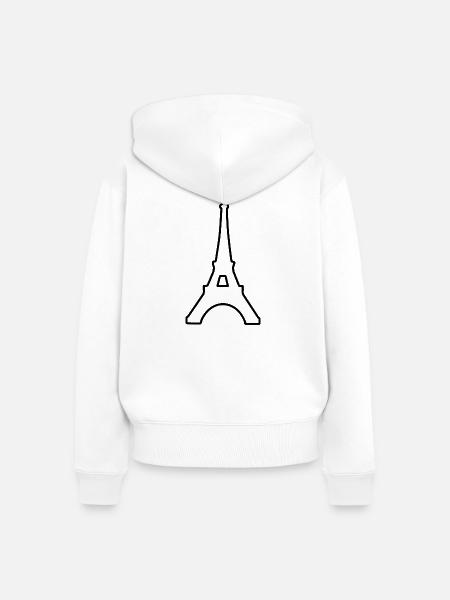 Eiffelturm Paris minimalistisches Wahrzeichen - Frauen Premium Bio Zip Hoodie - Weiß