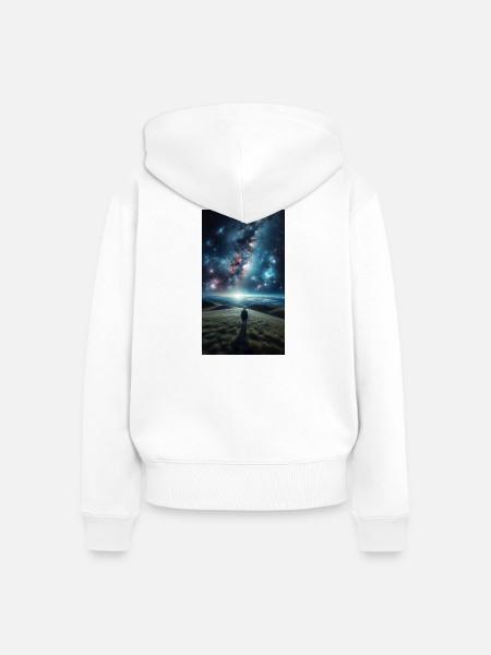 Kosmische Grenze - Frauen Premium Bio Zip Hoodie - Weiß